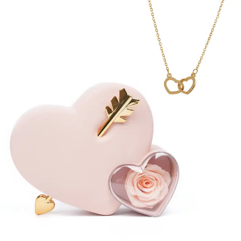 Coffret Amour Rose Éternelle Collier Gravé